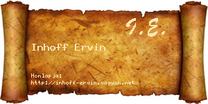 Inhoff Ervin névjegykártya