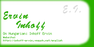 ervin inhoff business card